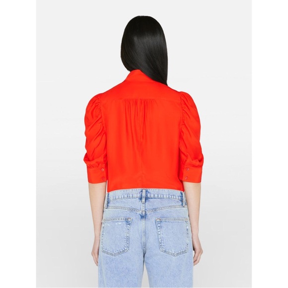 FRAME • Gillian Blouse in Red Orange - Picture 15 of 16